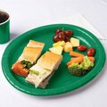 Creative Converting 433261 12in x 10in Emerald Green Oval Paper Platter, 8PK 999PP1012GN